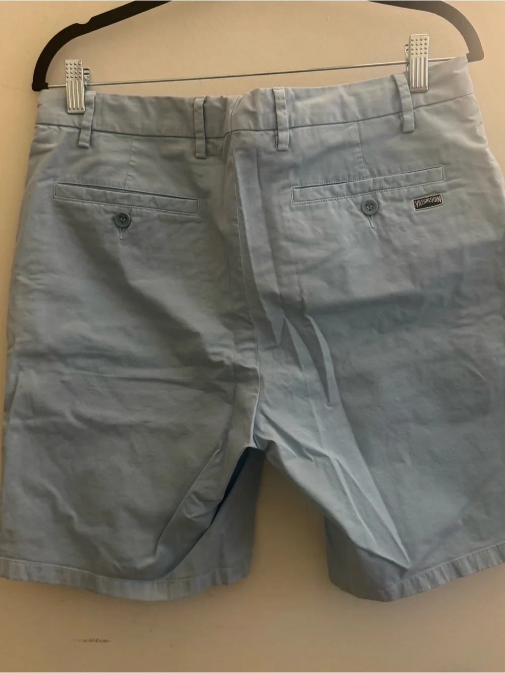 Vilebrequin Light Blue Flat-Front Cotton Shorts